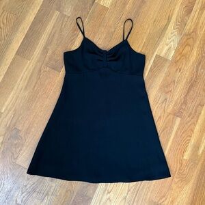 VTG 90s Black Babydoll Mini Slip Dress - S/M